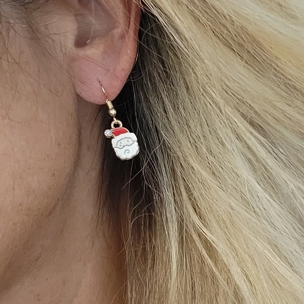 TINY CHRISTMAS CHARM EARRINGS